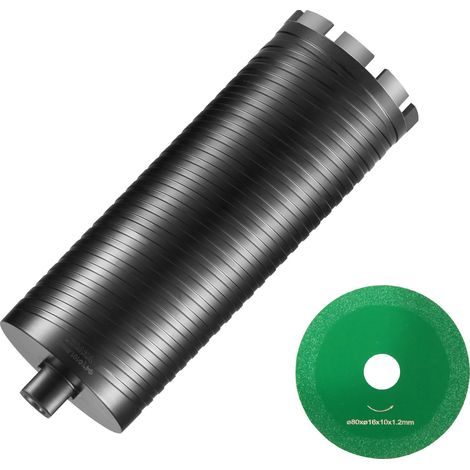 Couronne Diamanté Humide/Sec 102 mm, Profondeur de Perçage de 241 mm, Foret à Béton avec Adaptateur de Foret Pilote et Lame de Scie, Filetage Intérieur 16-279 mm, Soudage au Laser, pour Brique (1/5)