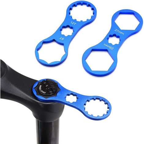 2pcs Clé à Fourche Avant De Vélo,Clef Boîtier de Pédalier en Aluminium, Capuchons de Fourche Avant vélo Retirer Installer Une clé Outil, pour XCR/XCM/XCT/RST MTB (1/5)