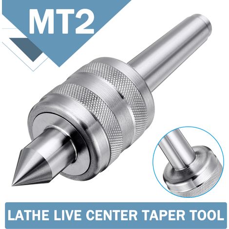 MT2 0.001 Precision Precision Steel Lathe Live Center Conical Tool Triple Bearing for CNC Cutting Lathe Tool for Metal Wood Lathe Lathe (1/2)