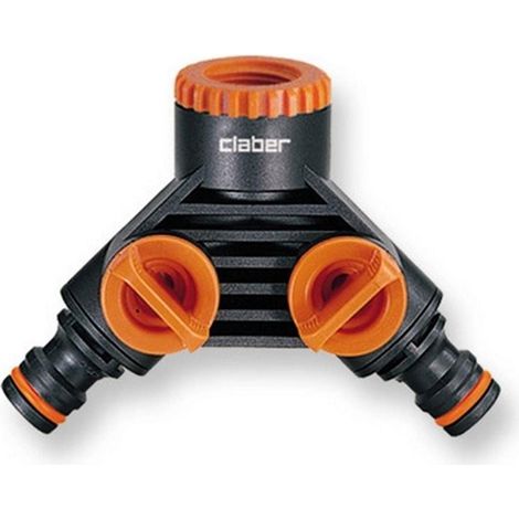 CLABER 48599 PRESA A DUE VIE GIARDINO IRRIGAZIONE ATTACCO FEMMINA CON RUBINETTO (1/4)