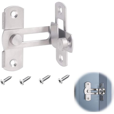 1 loquet coulissant à 90 degrés en acier inoxydable,Verrou de sécurité pour porte coulissante de grange,Verrouillage de porte coulissante (1/5)