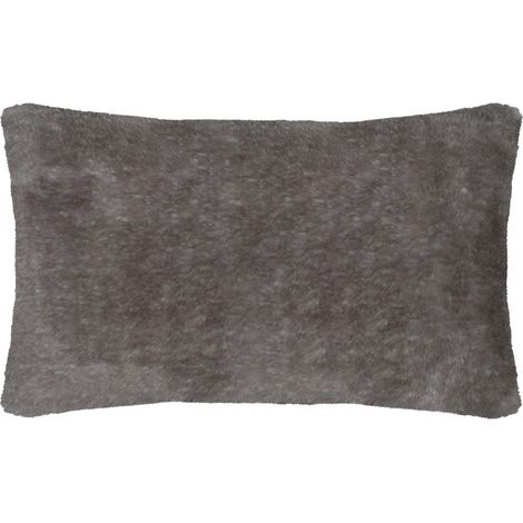 Coussin en fausse fourrure ultra douce Taupe 50x80 cm