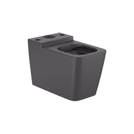Taza Rimless con salida dual para inodoro de tanque bajo SQUARE INSPIRA - ROCA Color: Onix (1/3)