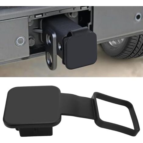 Capuchon de protection pour attelage de remorque - 5 cm - Avec anneau de fixation fixe - 50 mm - Carré - En caoutchouc - Étanche à la poussière et à l'eau - Pour voiture, camping-car et remorque (1/5)