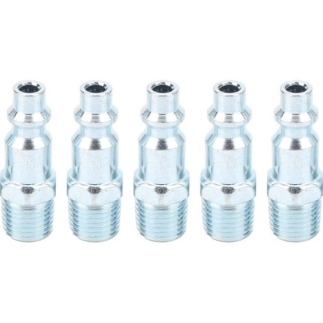 5pcs Connecteur Droit Pneumatique, Raccord Rapide Pneumatique Connecteurs, fiches américaines, connecteurs d'air industriels, accessoires de compresseur - (1/5)