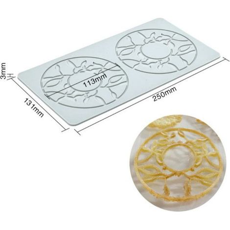 Moule Silicone Guirlande Fleurs - Tapis Dentelle Antiadhésif Pour Décoration Gâteaux Cupcakes - -40 °C à 230 °C - 1 Pièce (1/5)