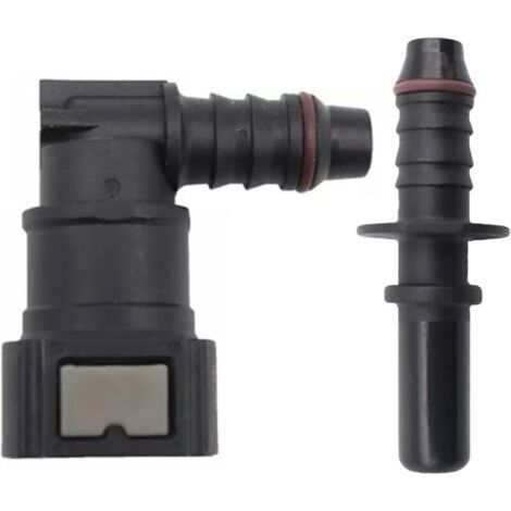 2-teiliger Kraftstoffleitungsanschluss, weiblicher Winkel-Kraftstoffleitungsanschluss, 9,89-mm-Kraftstoffleitungs-Schnellanschluss, ID8-Schnellanschluss-Durchgangsverschraubung für Auto MUMU (1/4)