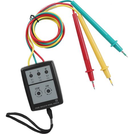 SP8030 Digitaler Phasenfolgeanzeiger mit LED-Summer, Phasensequenzmesser, 60–600 V AC (1/5)