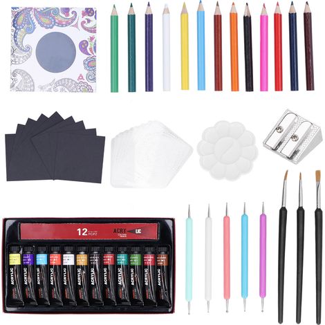 Painting Template Mandala Acrylic Paint Color Pen Drawing Brush Coloring Book Set for All Stages People (1/5)