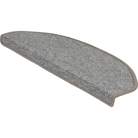 Tapis d'escalier London Gris clair 23,5 x 65 cm Demi-circulaire