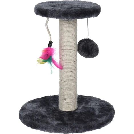 RASCADOR GATO  BOLA + PLUMA 26X30 CM