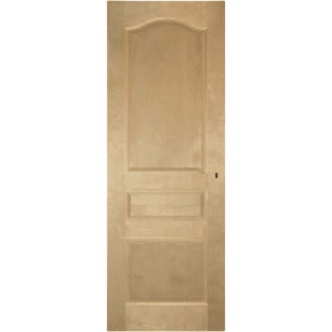 Porte en bois bouleau 93 cm – 3 panneaux chapeau de gendarme – Épaisseur 40mm – Sans cadre ni serrure – Pour espaces intérieurs – Reivilo