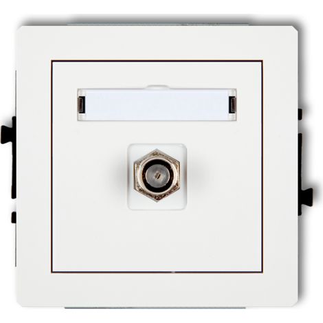 Deco Single Antenna Socket tipo F (SAT) niquelado blanco DGF-1