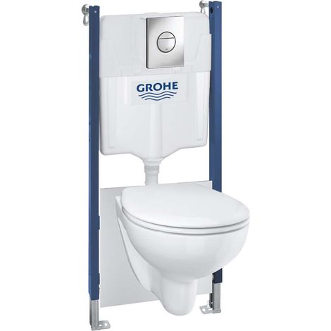 Grohe Solido - Set per WC sospesi + vaso e sedile softclose Bau Ceramic, rimless, placa di comando Sail, cromo 39415000 (1/5)