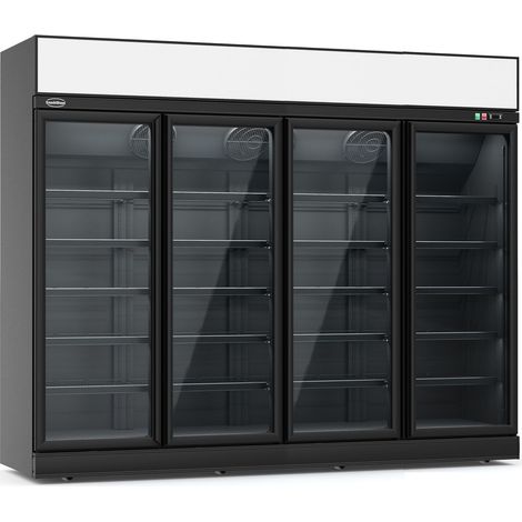 Congélateur 4 portes en verre noir capacité 2060L refroidissement statique 20 grilles - Combisteel (1/2)