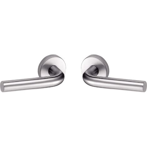 Poignée de Porte Linox - Béquille Droite sur Rosace Ronde - pour Portes Épaisseur 30 à 48 mm - en Acier Inoxydable - Carré de 7 mm - Rosace Vendue Séparément (1/5)