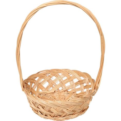 Cestino pasquale in vimini per benedire cibo e decorazioni, 35 cm di altezza, 22 cm di diametro, 8,5 cm di profondità (1/2)
