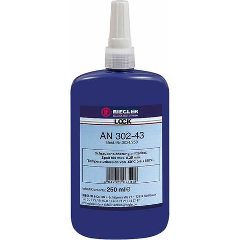 Riegler Lock AN 302-43, anaerober Klebstoff, mittelfest, 250 ml (1/3)
