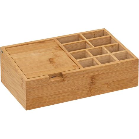 Organizador de 10 compartimentos con espejo de bambú - 5five (1/4)