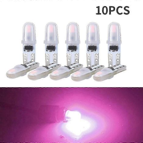 Lot de 10 ampoules LED T5 pour tableau de bord automobile, 3014 2SMD 12V, éclairage intérieur latéral, lampe pour instruments et compteurs. (1/5)