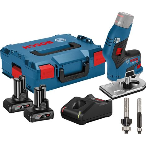 Bosch  Fresadora  de  cantos  GKF  12V-8  12  V  /  2x  4,0  Ah  batería  +  cargador  incl.  2x  fresas  en  L-Boxx (1/2)