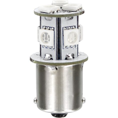 24V Led Series - 8 SMD x 3 chips - (P21W) - BA15s - 1 pz  - Scatola - Bianco - Doppia polarità (1/5)