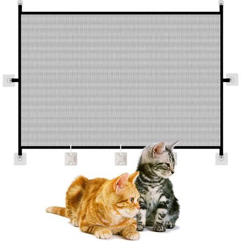 Barriere de Securite Enfant,Barriere de Securite Chien, Barriere Chat,sans perçage, protection d'escalier, grille de protection, grille d'escalier, 110 x 72 cm (1/5)