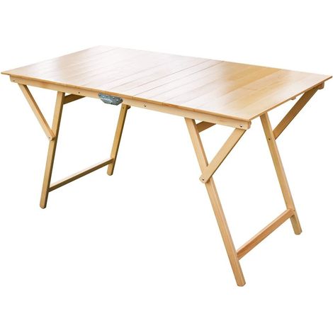 Klappbarer Tisch Laura aus natürlichem Holz 70x140x72 (1/5)