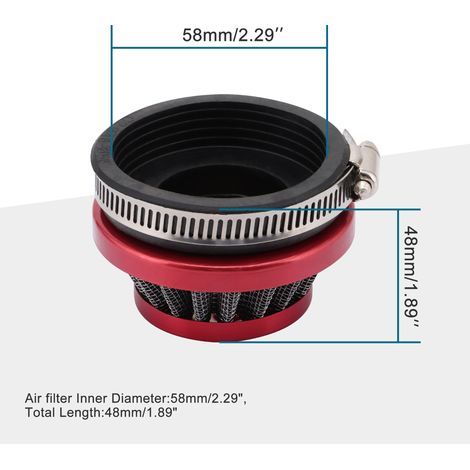 58mm two-stroke scooter/ATV with 47cc/49cc motor and 58mm red air filter. (1/4)