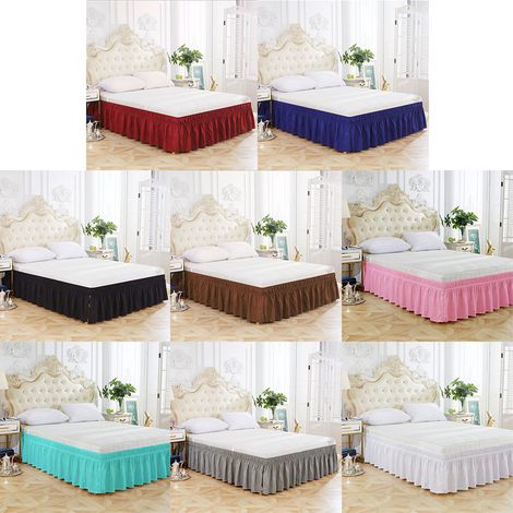 Jupe de lit élastique lavable et résistante à la décoloration, idéale pour la maison, l'hôtel ou le lit Queen. (1/5)