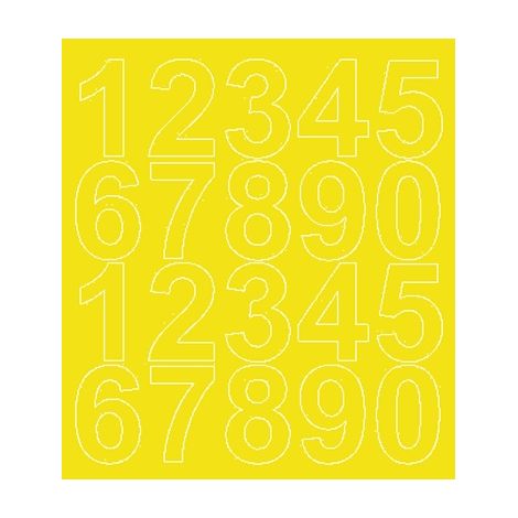 Autocollants chiffres 5 cm jaune mat (1/2)