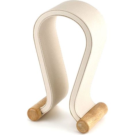 Soporte para auriculares en forma de U, soporte de escritorio, soporte de exhibición para auriculares de juegos de computadora, estante, color blanco roto. (1/5)