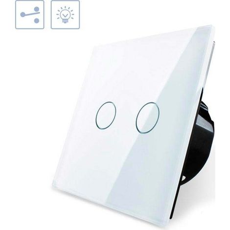 Interrupteur à double contact, panneau frontal blanc (1/5)