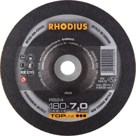 Disco da molatura Rhodius rs 24 180 mm alluminio alta prestazione