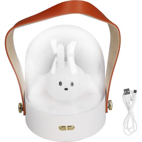 Lampe de chevet portable veilleuse musicale dessin animé mignon réglage 3 intensités USB rechargeable (1/5)