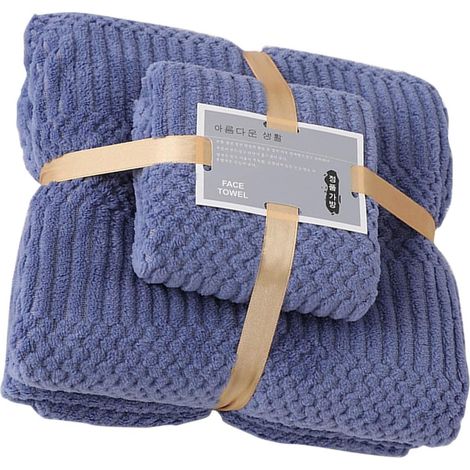 Quick Drying Absorbent Fleece Bath Shower Towel Set for