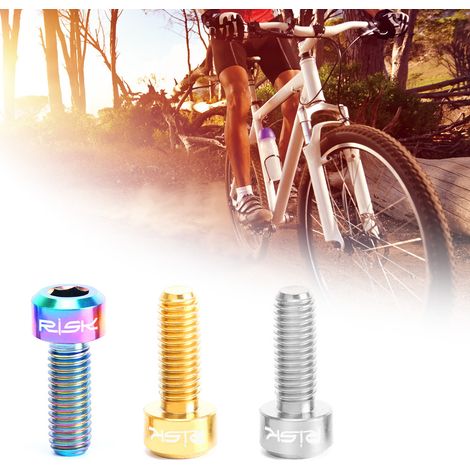 Risque 2 pièces M5 × 14mm boulons en titane pour vélo pouce manette de vitesse vis fixes Ti joint hexagone fixation vtt pièces de vélo (1/5)