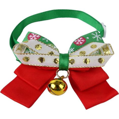 Lindo collar navideño para mascotas, collar ajustable para perros con cascabel para mascotas (1/5)
