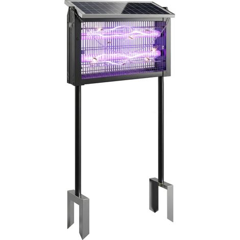 Lampada Antizanzare da Esterno a Energia Solare con Rete di Protezione, 45x18x90 cm, Nero
