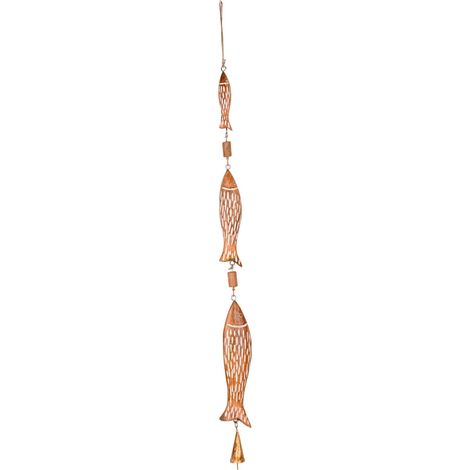 Ciondolo decorativo a forma di pesce in legno fatto a mano, design in stile indiano, ideale per l'arredamento della casa