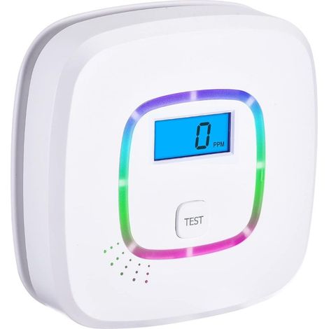 Détecteur de CO avec affichage numérique et fonctionnement sur pile remplaçable — Détecteur de monoxyde de carbone avec bouton de test et indicateur d'état LED (1/5)