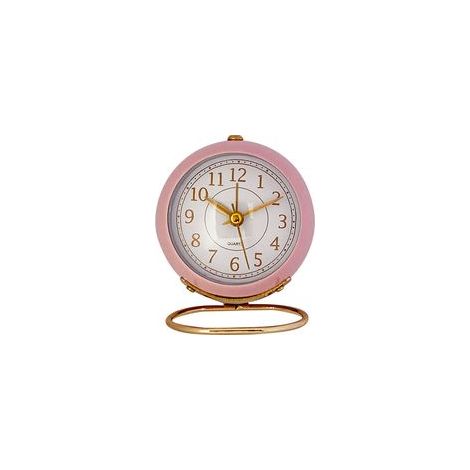 Réveil analogique, petite horloge de table silencieuse, réveil rétro classique sans tic-tac (rose) (1/5)