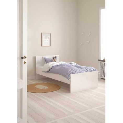 giroletto singolo "naia" rivestito in nobilitato bianco lucido 90x190 cm (1/4)