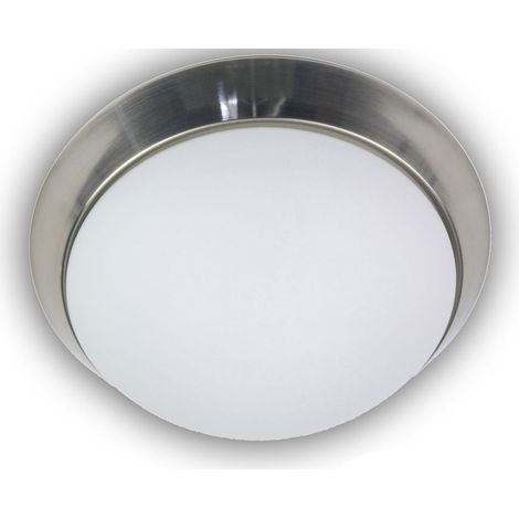 LED-Deckenleuchte rund, Opalglas matt, Dekorring Nickel matt, Ø 50cm (1/4)