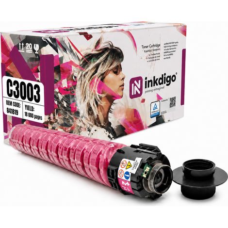 Toner Inkdigo 841819 compatibile con Ricoh Aficio MPC3003sp MPC6004 MPC3004 certificato TÜV (1/5)