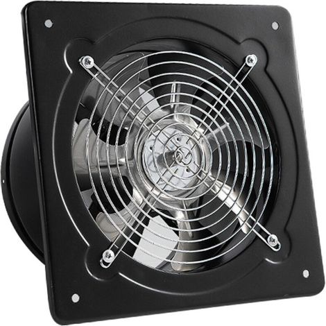 Ventilateur de Salle de Bain Métal 100mm,50W Ventilateur Mural Salle avec Ventilé Amortisseur de retour pour la Cuisine, le garage (Noir) (1/4)
