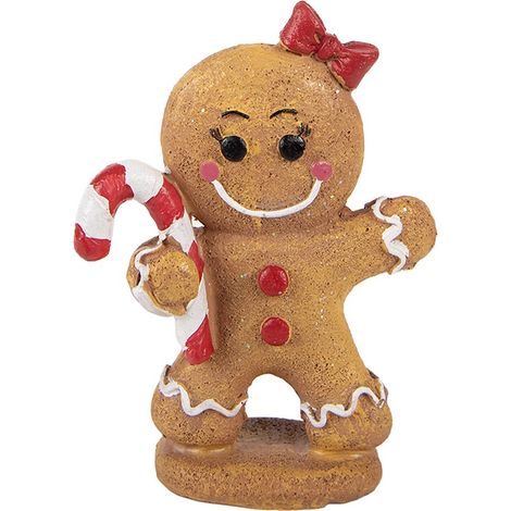 Figurine Bonhomme de Pain d'Épices Décoration de Noël en Polyrésine Marron 11x5x15 cm - PANGIVO (1/4)