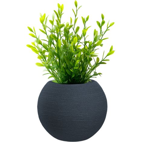 Vaso in resina da esterno interno per piante tondo a sfera di design d.40x33h Botticelli Grigio (1/4)