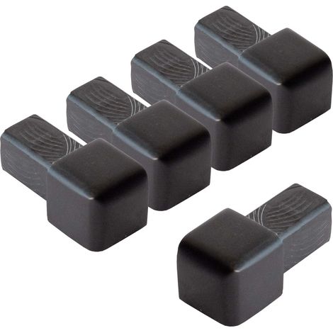 Dalsys Endstück für Fliesenschiene Quadratprofil Aluminium (eloxiert), Fliesenprofil - Schwarz 8mm, 5 Stück