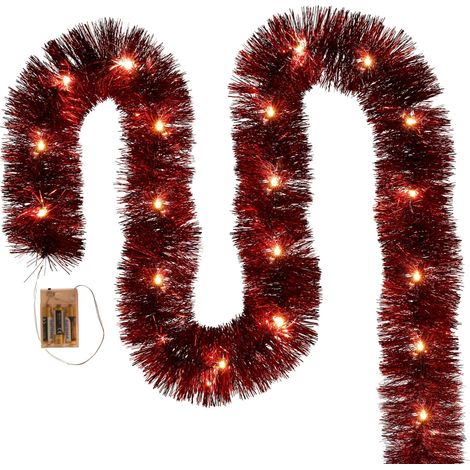 Weihnachtsbaumrote Weihnachtsbaumkette, batteriebetrieben, FÜR WEIHNACHTSBAUM, 6 Meter